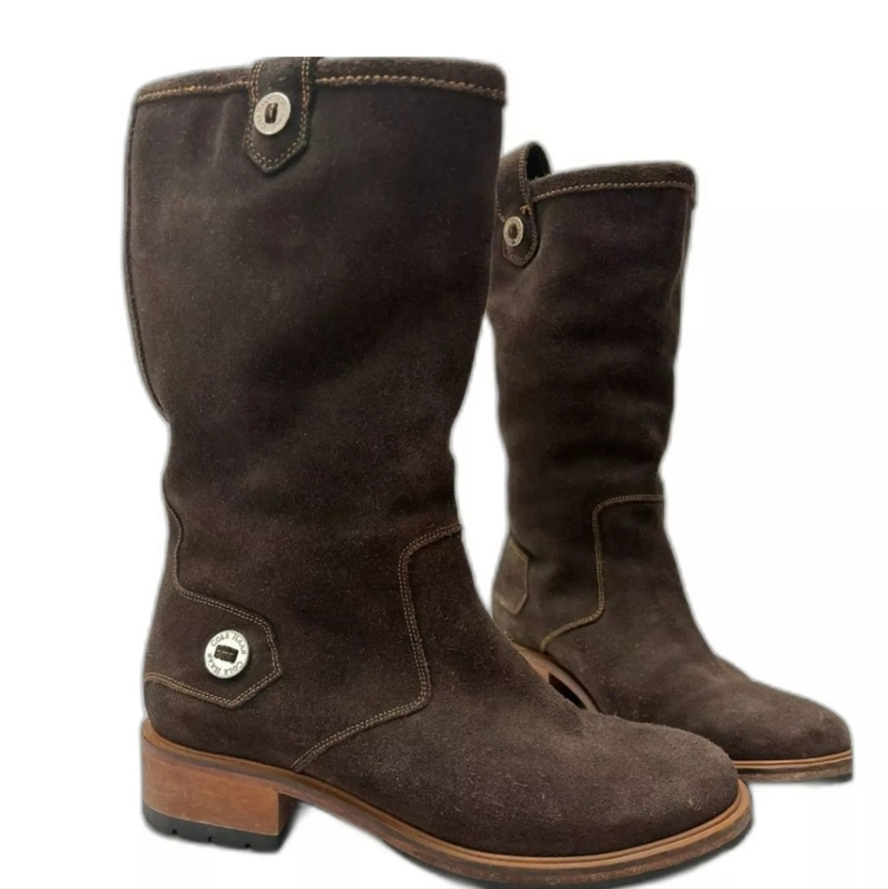 COLE HAAN SUEDE BOOTS 7.5 faux fur